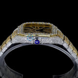 Fabulous Moissanite Skeleton Dual Tone Watch For Men's