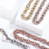 Iced Out Colorless Moissanite Rolo Link Chain