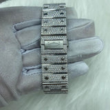 Blue Dial Fully Iced Out Moissanite Watch For Men's
