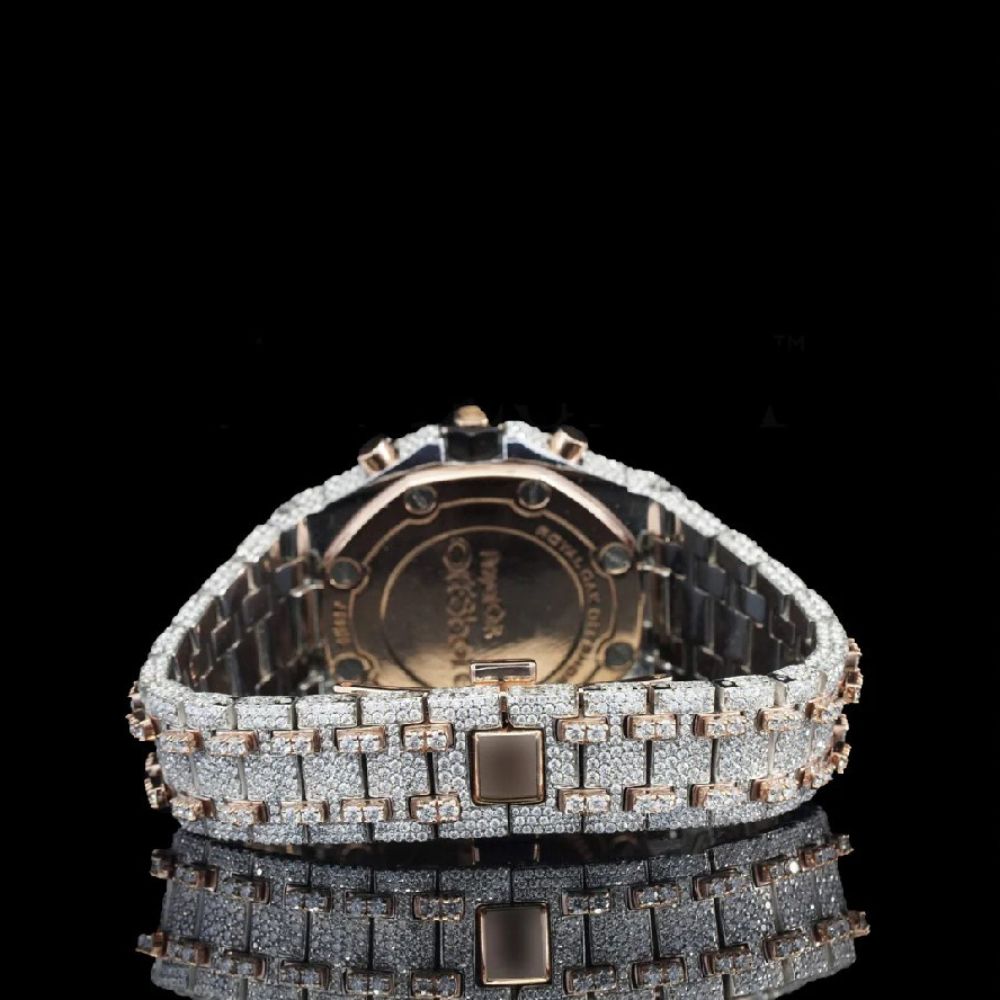 Dual Tone Automatic Moissanite Watch