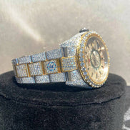 Chrono Dial Dual Tone Moissanite Luxury Watch For Men's