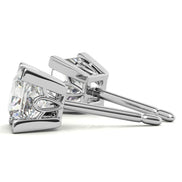 Claw Prong Princess Cut Moissanite Solitaire Stud Earrings