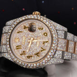 Arabic Dial Moissanite Diamond Datejust Luxury Watch