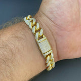 Colorless Moissanite Diamond Men's Cuban Bracelet
