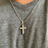 925 Sterling Silver Iced Out Cross Pendant