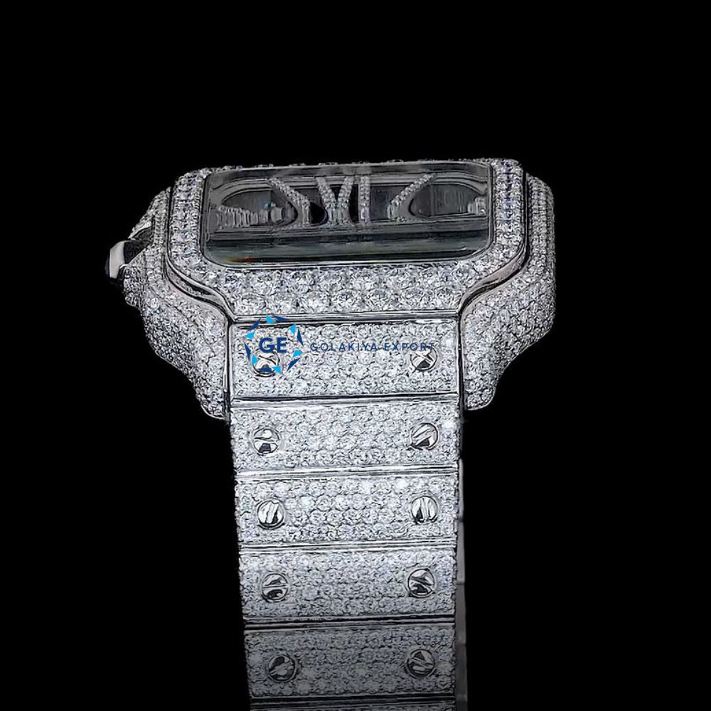 Fashionable Iced Out Full Moissanite Skeleton Wrist Watch