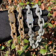 Luxury Fully Iced Out Rollo Moissanite Cuban Link Chain