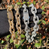 Luxury Fully Iced Out Rollo Moissanite Cuban Link Chain