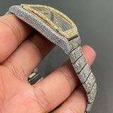 Bust Down Stainless Steel Dual Tone Moissanite Watch