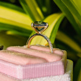 Lab Grown Diamond Blue Princess Cut Wedding Ring For Women