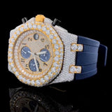 Blue Rubber Strap Chrono Dial Hip Hop Watch