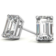 Elegant Emerald Cut Moissanite Stud Earrings