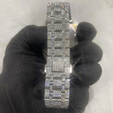 Fully White Black Stick Moissanite Diamond Watch