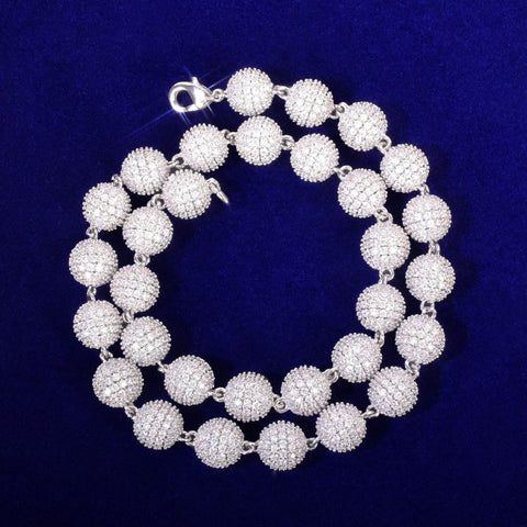 Moissanite Diamond Ball Link Chain For Men's