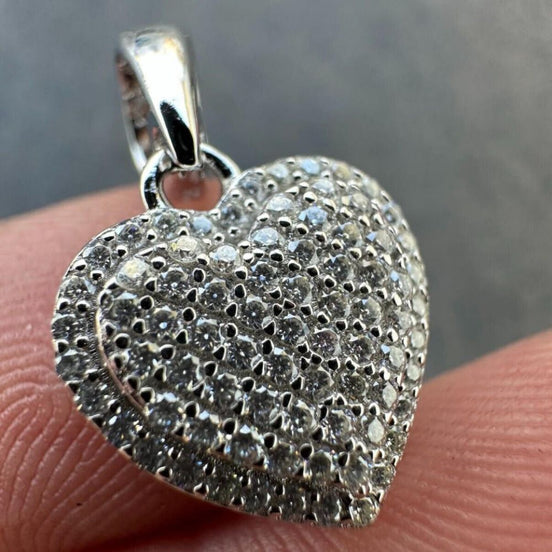 Heart Shape Round Moissanite Pendant