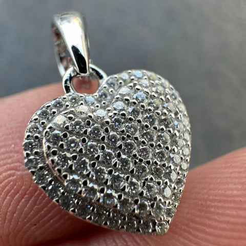Heart Shape Round Moissanite Pendant
