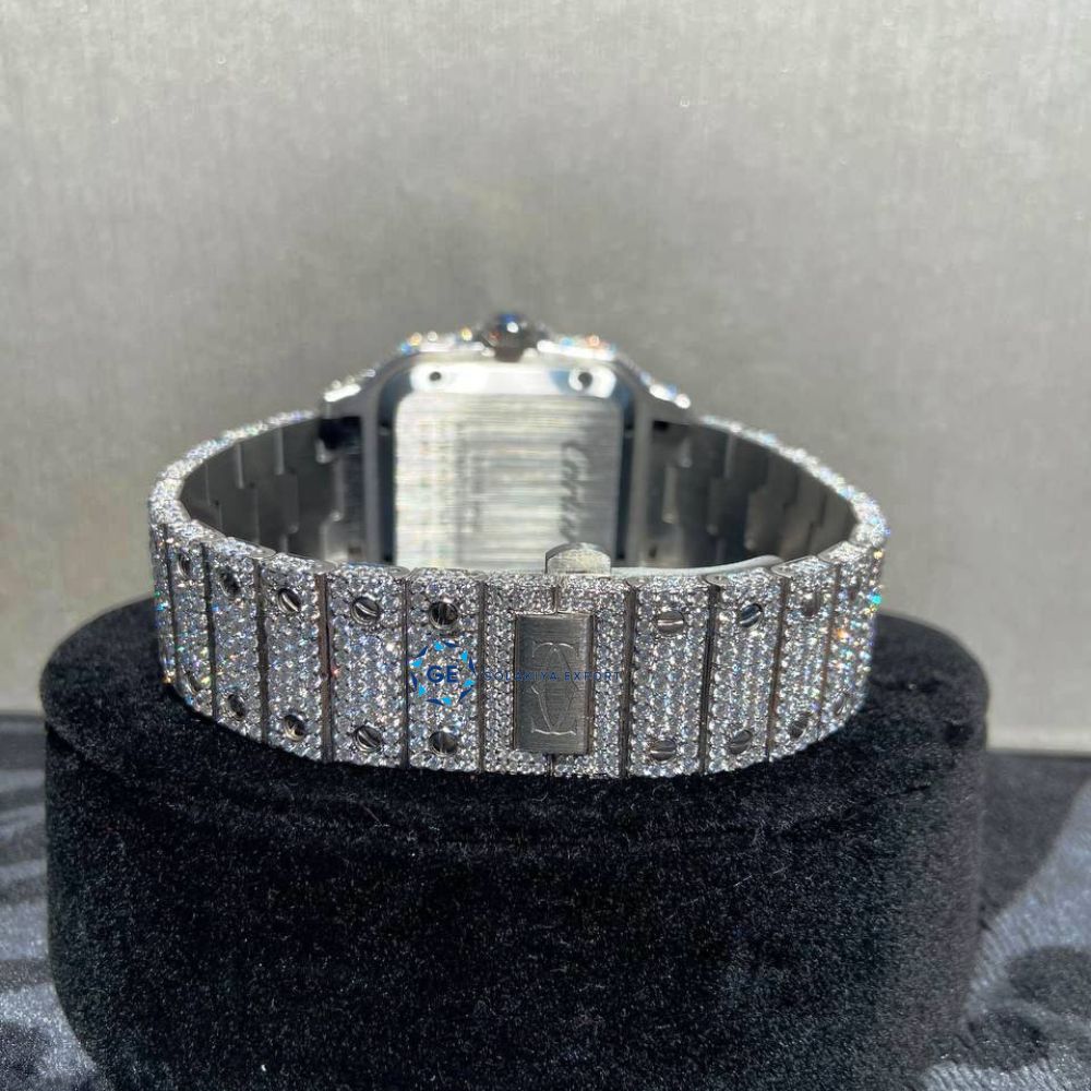 Arabic Dial Full White Moissanite Hip Hop Watch