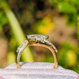 East To West Marquise Cut Lab Grown Diamond Engagement Ring