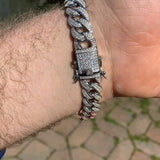 D Color Moissanite Cuban Link Bracelet