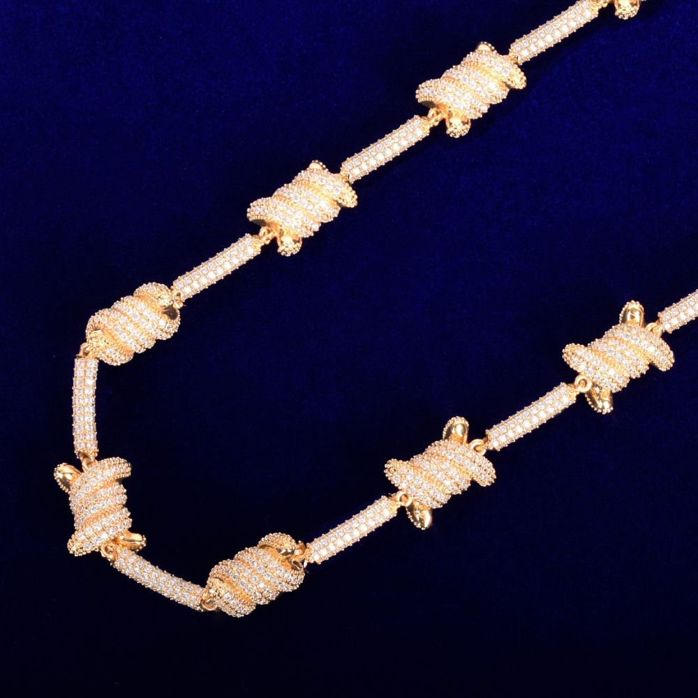 Barbed Wire Iced Out VVS1 Moissanite Chain For Men's