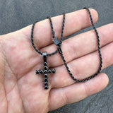 Black Moissanite Diamond Tennis Cross Pendant