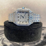 Stainless Steel D Color Moissanite Iced Out Arabic Dial Luxury Watch