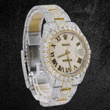 Casual Style Date Just Round Cut Moissanite Watch