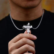 VVS1 Clarity Moissanite Diamond Gun Pendant For Men's