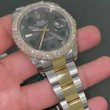 Stainless Steel Grey Dial Moissanite Luxury Watch For Men's