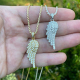 D Color Moissanit Angle Wings 925 Silver Pendant