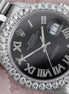 Custom Black Dial With Moissanite Roman Numerals Watch