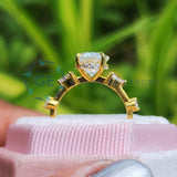 14K Yellow Gold Oval Cut Hidden Halo Ring