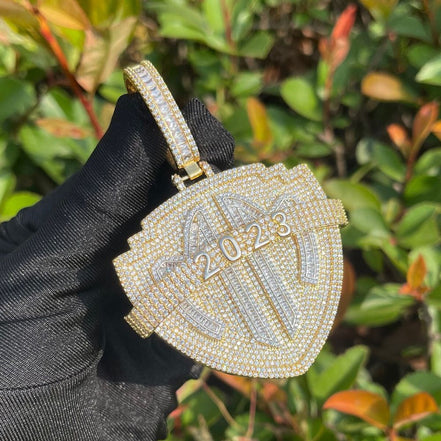 Moissanite Diamond 925 Silver Hip Hop Pendant For Men's