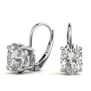 Minimalist Oval Cut Moissanite Hoop Earrings