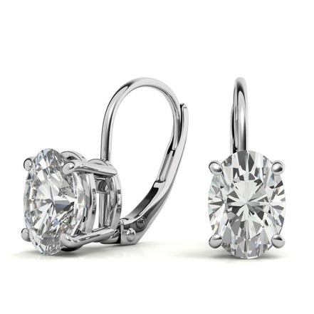 Minimalist Oval Cut Moissanite Hoop Earrings