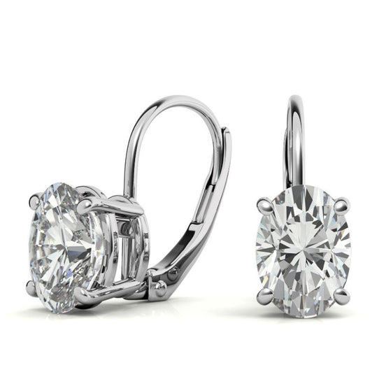 Minimalist Oval Cut Moissanite Hoop Earrings