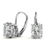 Minimalist Oval Cut Moissanite Hoop Earrings