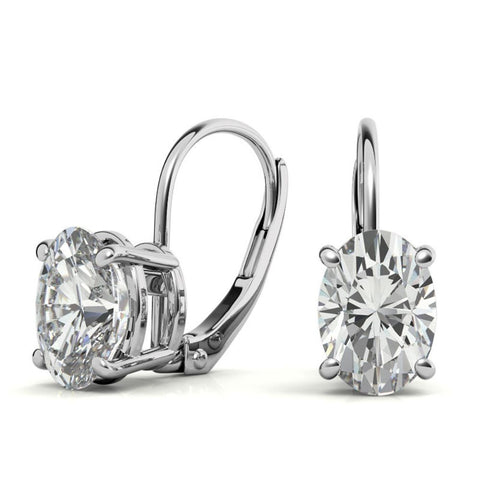 Minimalist Oval Cut Moissanite Hoop Earrings