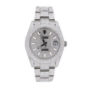 Moissanite Two Row Diamond Fully Iced Out Men's Watch