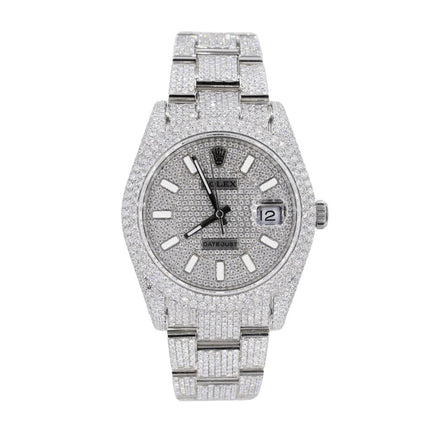 Moissanite Two Row Diamond Fully Iced Out Men's Watch