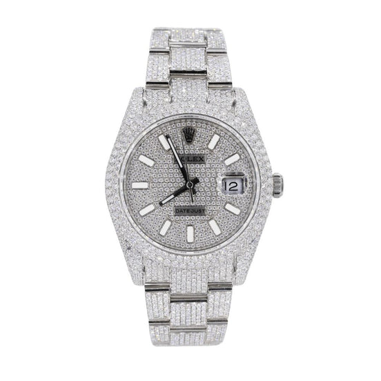 Moissanite Two Row Diamond Fully Iced Out Men's Watch
