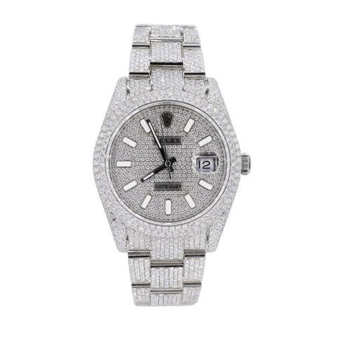 Moissanite Two Row Diamond Fully Iced Out Men's Watch