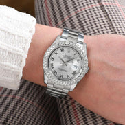 Double Row Moissanite Diamond Dial Luxury Watch