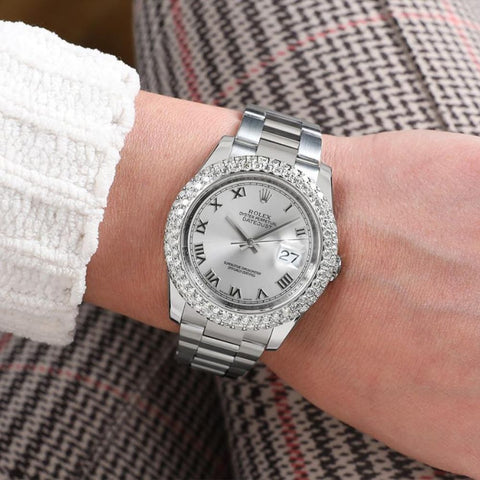 Double Row Moissanite Diamond Dial Luxury Watch