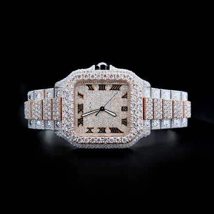 Dual Tone Automatic D Color Moissanite Wrist Watch