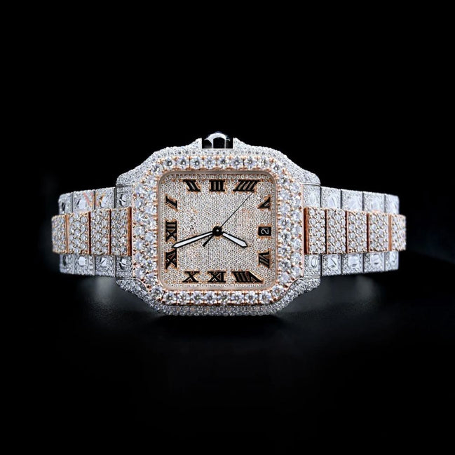 Dual Tone Automatic D Color Moissanite Wrist Watch