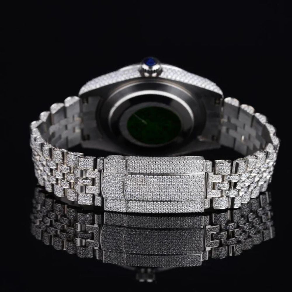 Date Just Fully Iced Out Moissanite Diamond Watch