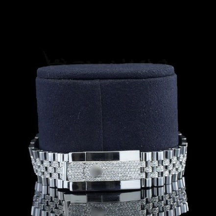 Blue Color Stainless Steel Moissanite Watch Gift For Men's
