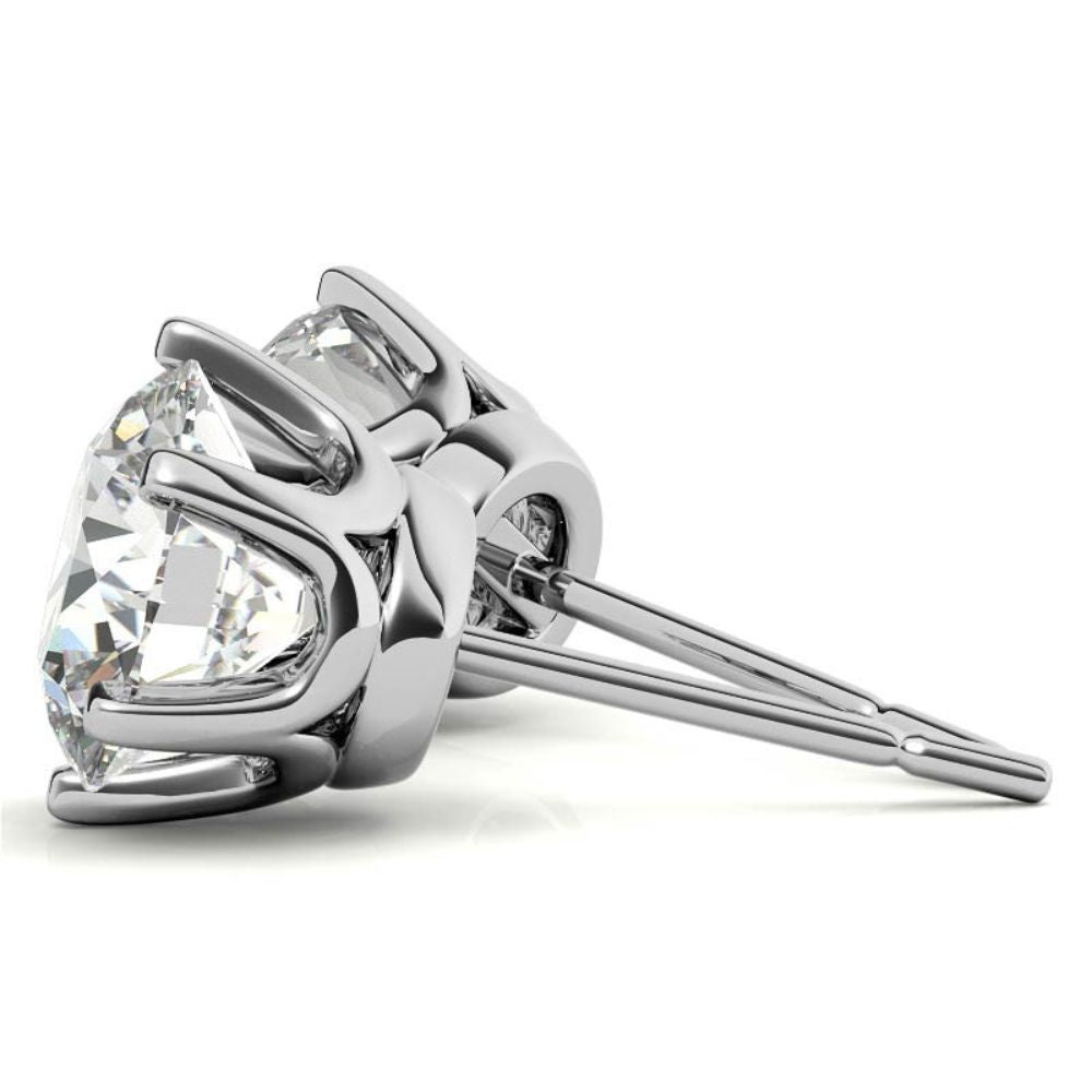 Everyday Round Cut Moissanite Stud Earrings With Push Back