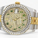 Custom Green Arabic Dial Moissanite Men's Watch